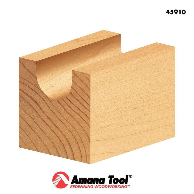 Amana Tool - 45910 Carbide Tipped Core Box 1/4 Radius x 1/2 Dia x 3/8 x 1/4" Shank
