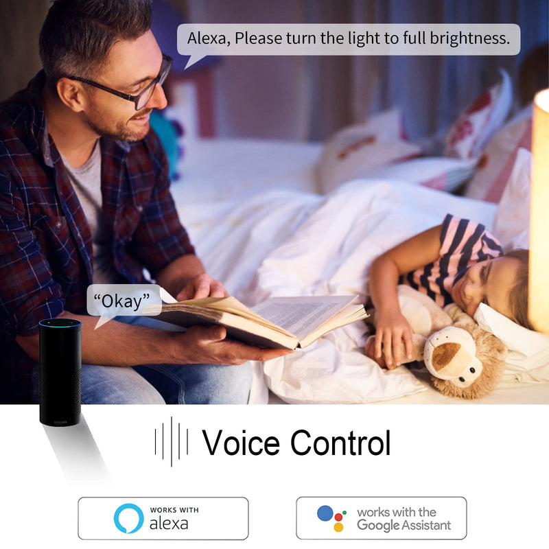 New One Smart Dimmer Plug, 2.4G Wi-Fi Dimmable Smart Plug, 2-Way Switch, Voice Control, White Dimmable Smart Plug-1 Pack