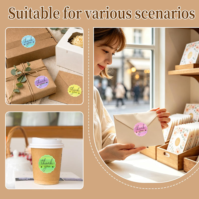 500 PCS Thank You Stickers- 1.5 Inch Holographic Thank You Stickers for Small Business- Rainbow Glitter Thank You Sticker for Small Business Packaging, Envelopes, Gift Bags / 5 Colors Holographic-5 Colors