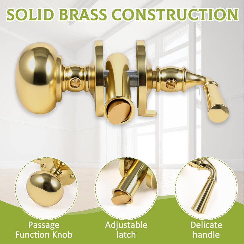 Hicarer 1 Pcs Solid Brass Storm Door Latch Storm Screen Door Latch Screen Doors Handle Storms Handle Replacement Lock Screens Hardware (Polished Brass) Polished Brass