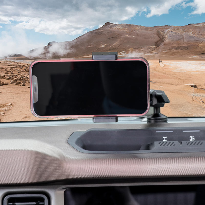Dashboard Phone Holder Mount for 2021-2026 Frod Bronco 2 Door 4 Door | 360° Adjustable Car Dash Phone Holder, Cell Phone Dash Mount Interior Accessories, OEM Mount Install (Not for Bronco Sport)