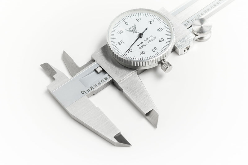 PEC Dial Caliper 0-6 Inch, Stainless Steel Precision Measuring Tool with Shock-Proof Dial, High Accuracy ±0.001" 0-6“