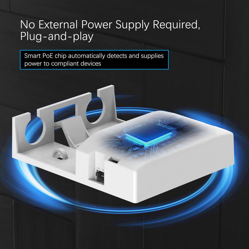 Outdoor Waterproof PoE Extender 5 Port, 1 PoE in 4 PoE Out 90W Gigabit Ethernet Repeater, IEEE802.3af/ at/bt, 10/100/1000Mbps, Wall Mount POE Amplifier/Booster, Plug and Play