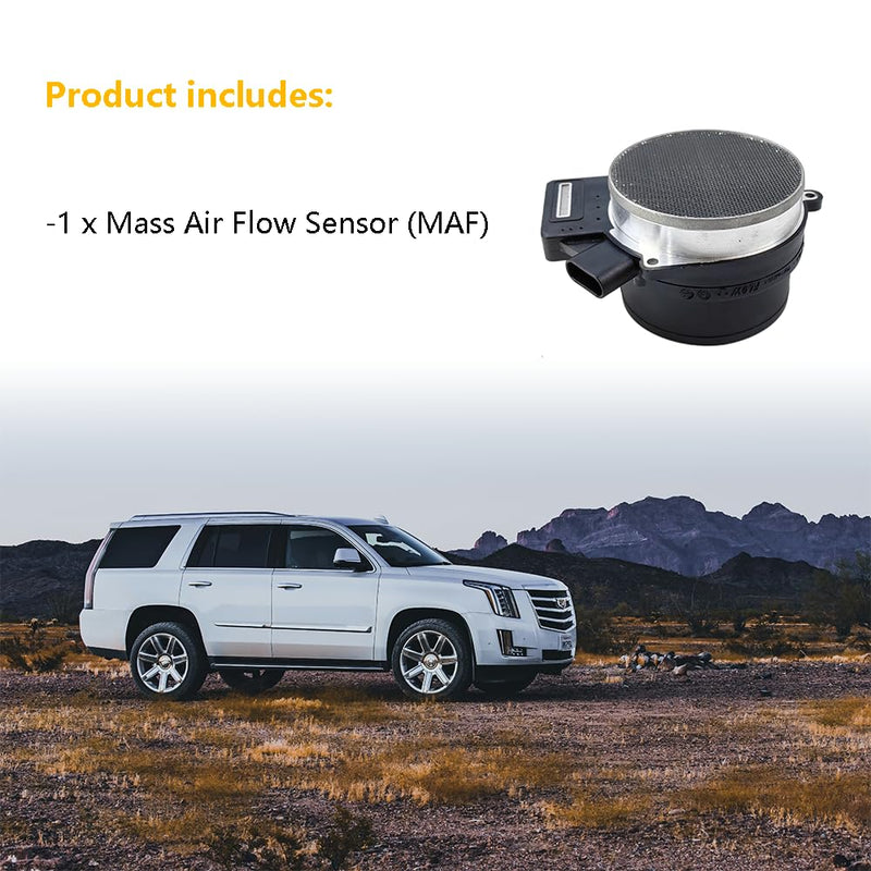 Mass Air Flow Sensor Meter MAF | Fit for Chevrolet (Chevy) Silverado Suburban Tahoe, GMC Envoy Sierra Yukon, Cadillac CTS, Buick Hummer Isuzu Oldsmobile Pontiac Saab | OE# 25318411 AF10043 25168491