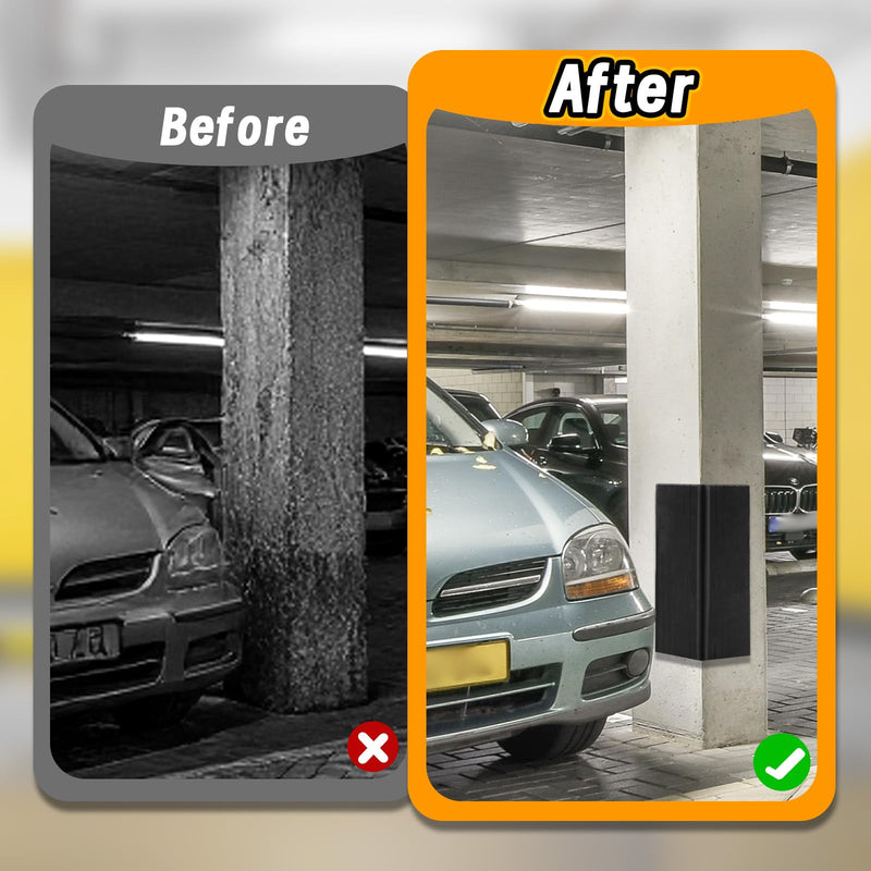 4 Pack Garage Wall Protector, Black Foam Garage Bumpers for Parking Car, Wall Column Corner Guard Garage Wall Bumper, Garage Pole Protector Padding for Parking Lot (Black)