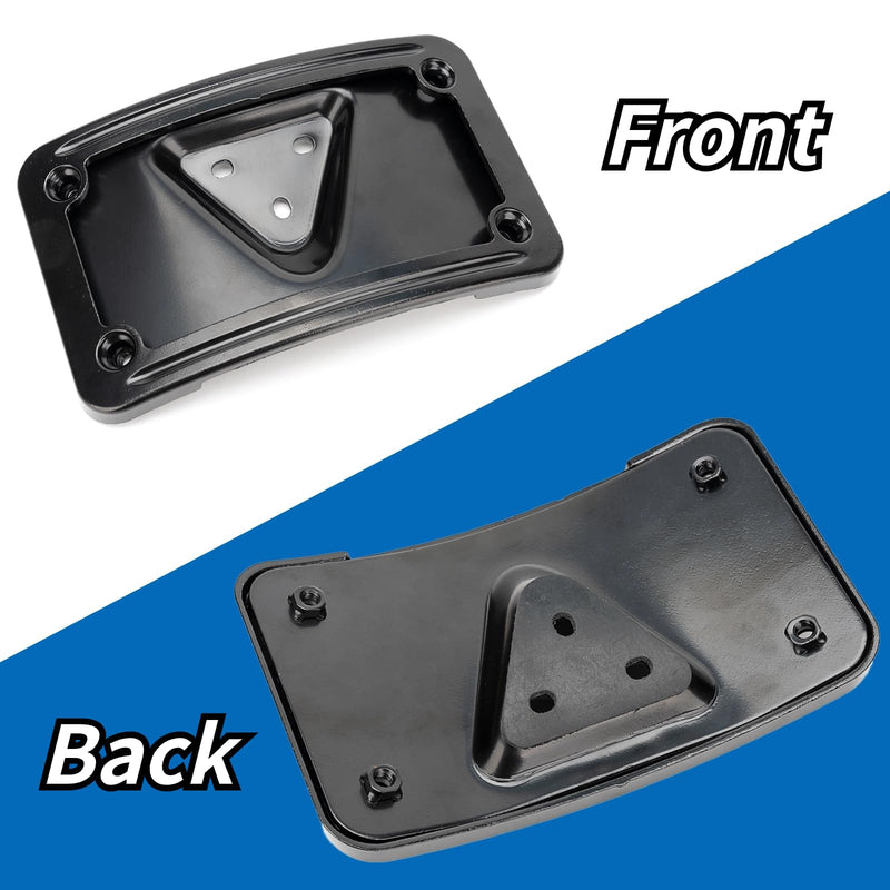 3148 Curved Laydown License Plate Mount with Frame Compatible with Harley Davidson 3 Hole Mount (Black) Black