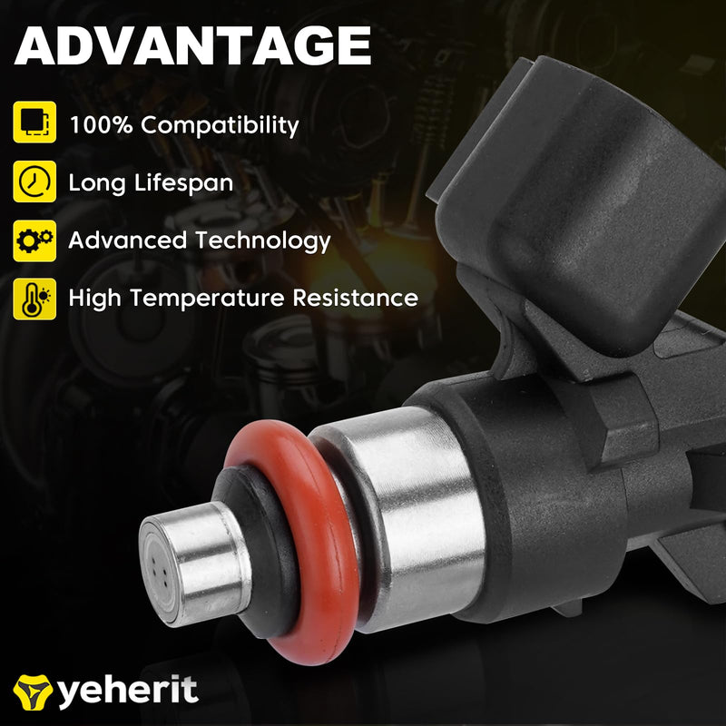 Set of 6 Fuel Injectors Compatible with Jeep Grand Cherokee, Wrangler, Dodge Challenger, Charger, Durango, Grand Caravan, Journey, Avenger, Chrysler Town & Country - Replaces 05184085AC