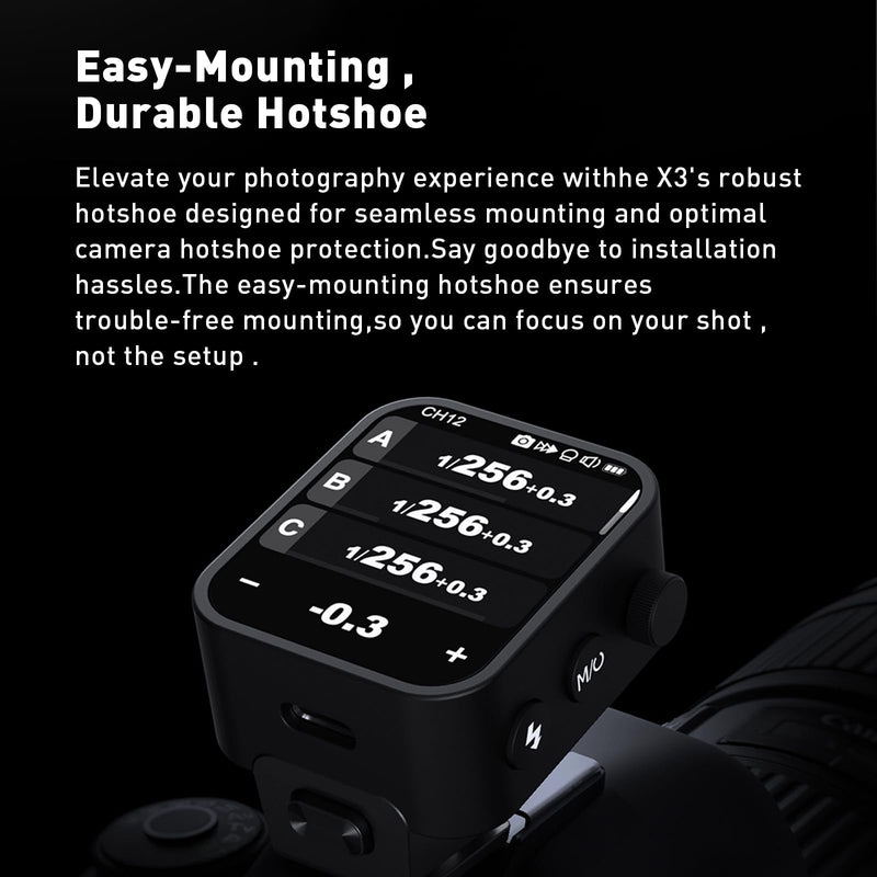 Godox X3-N Wireless Trigger for Nikon, TTL OLED Touchscreen 1/8000s HSS Flash Transmitter, Auto/Manual/Multi Flash, USB-C Charger for Nikon EOS Camera