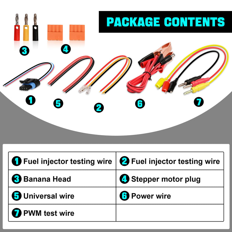 QDB-4A Ignition Coil Tester, Drive Automobile Ignition Coil Tester Injector for Test Solenoid Valves Idling Stepper Motor Instrument Car Fault Detector