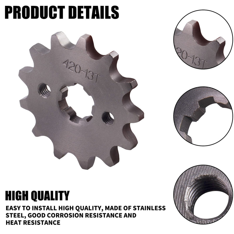 Motorcycle 420-13T Front Sprocket 17mm Compatible with 50cc 70cc 90cc 110cc 125cc 140cc15cc 160cc Lifan Loncin Dirt Bike 420 13t 17mm 1