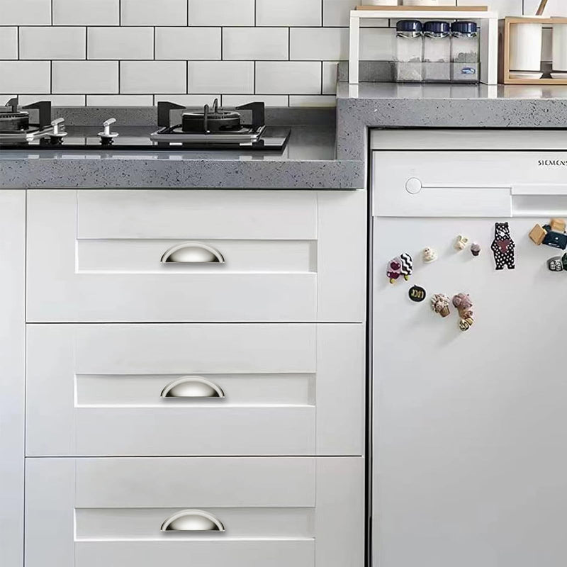 10 Pack 5" Drawer Pulls Polished Nickel Cabinet Cup Pulls Kitchen Hardware Cabinet Handles Drawer Handles Knobs 5 inch Hole Center 5"(128mm) Hole Center 10