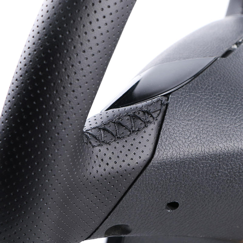 Car Steering Wheel Cover Microfiber Leather Stitch Wheel Wrap Fit for Honda Civic Civic 9 2012 2013 2014 2015,Black Black Thread