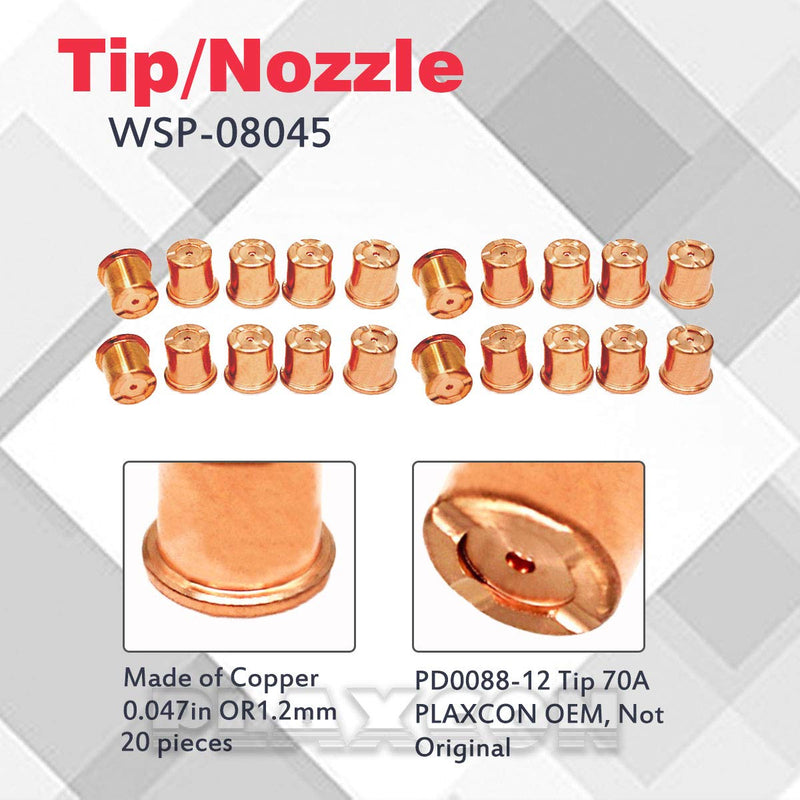PLAXCON CB70 Torch Plasma Cutting Consumables Kit PR0063 PD0088-12 for Eastwood Versa-Cut 60 amp Cutter 38PK