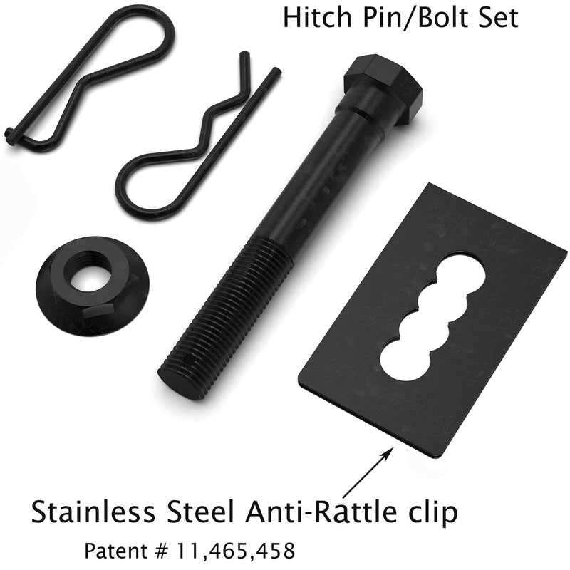 eVerHITCH USA Stainless Steel Flag Emblem Metal Hitch Cover with Pin Bolt (Fits 2" Receivers, Black) Fits 2" Receivers