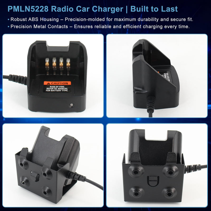 PMLN5228 Travel Charger Compatible for Motorola CP185 CP100D | Fits CP476 CP1200 CP1300 CP1600 CP1660 EP350 Radios, PMNN4476 PMNN4080 PMNN4081 Batteries, PMLN5228A PMLN5398 Car Charger