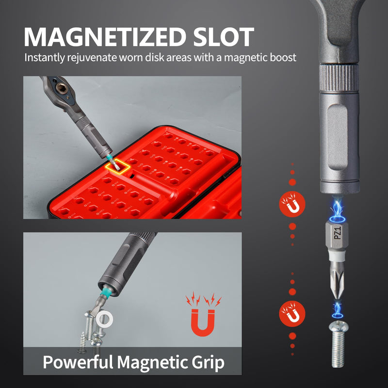 42 in 1 Magnetic Screwdriver Set Magnetic Ratchet Screwdriver Suitable for Furniture Assembly Precision Electrical Appliance Repair & Bicycle Tools 42