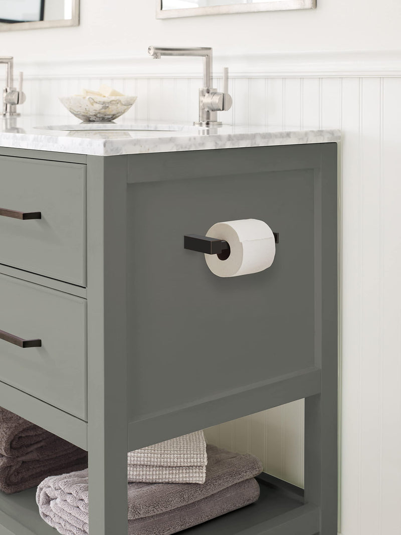 Amerock BH36081ORB | Oil Rubbed Bronze Single Post Toilet Paper Holder | 5-7/8 inch (149 mm) Length Toilet Tissue Holder | Monument | Bath Tissue Holder | Bathroom Hardware | Bath Accessories