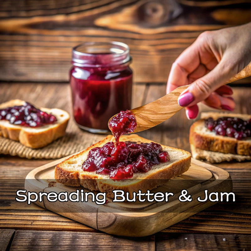 Olive Wooden Butter Knife Spreader, Handmade 6.8 Inch Peanut Butter Knives for Jam, Cheese, Cream, Bread Sandwich Spreaders, Mini Spreader Serving Utensil Set for Breakfast Picnic (3PCS Butter Knives) 3PCS Butter Knives