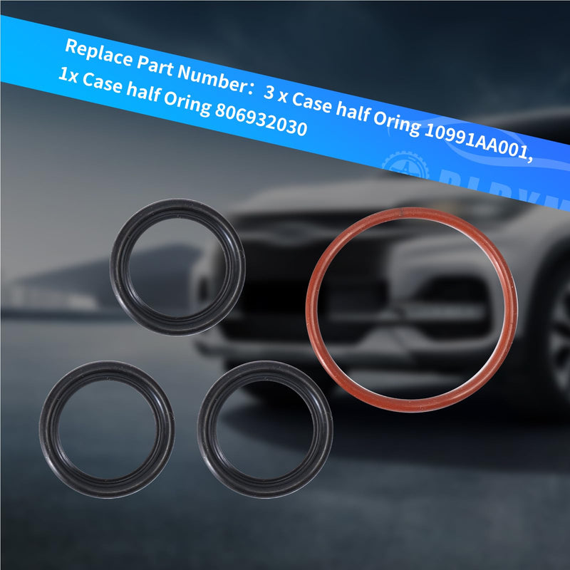 Rldym 3PCS Block Gasket Seal Kit Case Half O-Ring 10991AA001 and 1PCS Case Half Oring 806932030 for Subaru Engine mpreza Turbo EJ20 EJ25 STi WRX, H4 EJ Motors Impreza WRX STI Forester Legacy