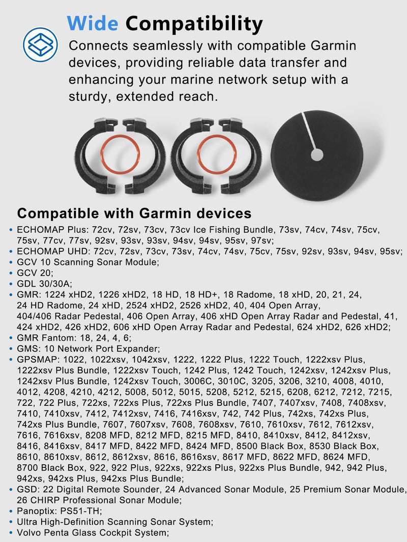 010-10550-00 Marine Network Cable,GMS 10 Cable 25 Feet with Split Connector and Waterproof Cap for Marine RJ45 Compatible with Garmin Navigation Screen Devices 25-Feet