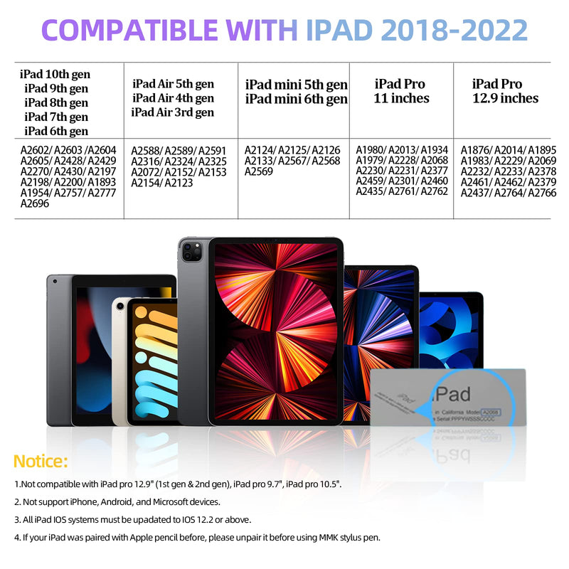  [AUSTRALIA] - Stylus Pen for iPad, Apple Pencil for iPad 10th 9th Gen, Apple Pen iPad Pencil for iPad Air 5/4/3rd, iPad Pro 11/12.9 Inch, with Palm Rejection & Tilt Sensitivity, Magnetic Stylus iPad Pen, Purple