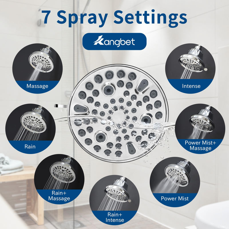 Filtered Shower Head - Water Softener Shower Head - Shower Filter for Hard Water Remove | Reduces Impurities Chlorine and Harmful Substances - Chrome 5.5 Inch-2.5GPM
