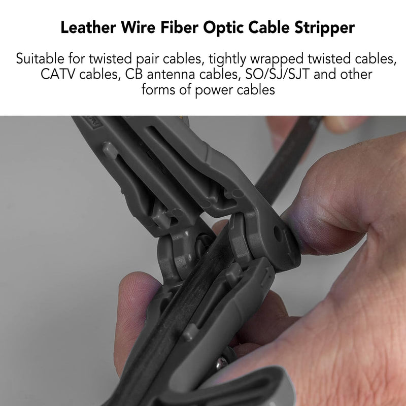 Fiber Optic Cable Stripper, Horizontal Cutting Longitudinal Slitting Fiber Stripping Tool Drop Cable Slitter with Adjustable Blade Depth for 3.1x20mm Leather Wire