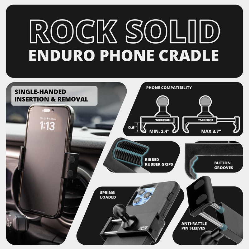 Tackform Link Vent Phone Mount Compatible with 2018 – 2023 Jeep JL, Gladiator, and 4XE | CNC Billet Aluminum | Zero Slip, Anti-Scratch | Universal Holder Compatible with iPhone, Galaxy, More | Green