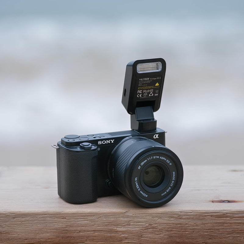 VILTROX Mini Foldable TTL Camera Flash for Sony, On Camera Pocket Speedlite with 60mm Raised Flash Head, 5-Level Manual Power, USB-C Recharge, 700 Flashes, 2s Recycle for Alpha A7 Series