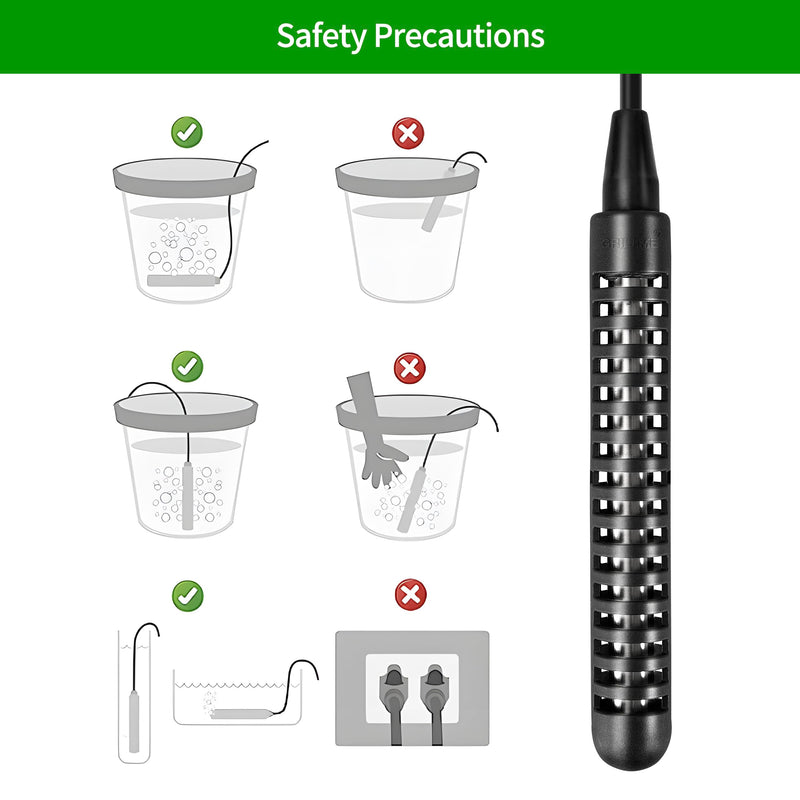 GRILLME 1300W Titanium Fully Submersible Portable Electric Immersion Water Heater,Bucket Water Heater,Seawater Heater for Fish Tank,Seawater Aquaculture,100% Protection Against Seawater Salt Corrosion
