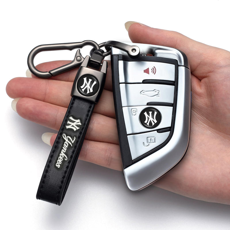 Leather Keychain for Baseball Fans,Car Keyring Replacement Key Fob Holder,Souvenir Gifts for Men Women For Yks