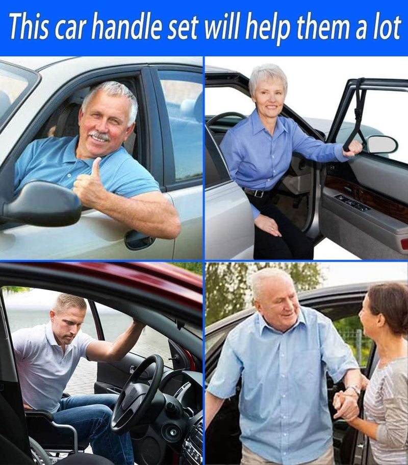 Car Door Handle for Elderly Car Assist Support Handle Multifunction Car Door Latch Bar for Seniors and Handicapped(Blue) Blue