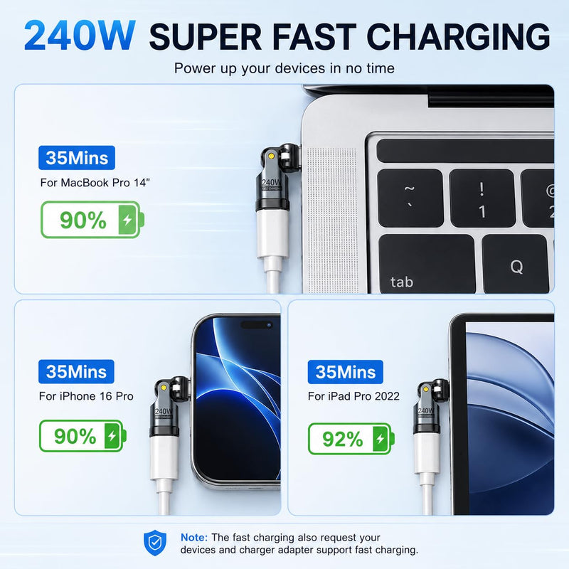 USB C Adapter, PD 240W USB C 90 Degree Adapter, USB Type C Adapter (3-Pack) | 360° & 180° USB C to USB C Right Angle Connector for Phone 17/16/15, Mac-Book Pro, Pad, Galaxy, Tablet, Laptop Series Gray Silver