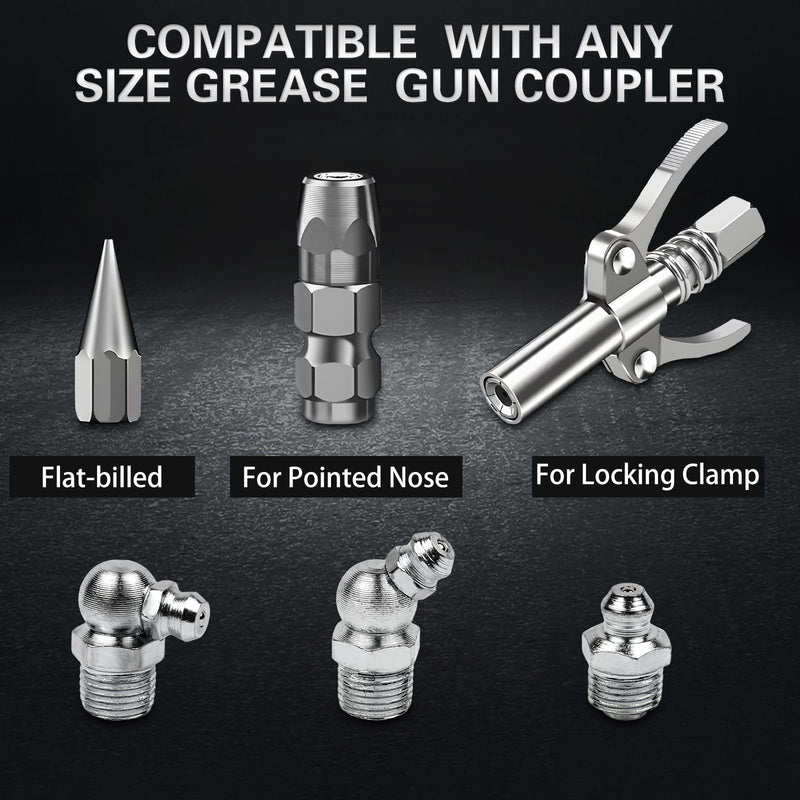60Pcs Grease Fittings Kit, 1/4 & 1/8 Inch BSP Grease Zerk Fittings Assortment with 90 Degree, 45 Degree, and Straight Angle for Automotive, Tractors, and Industrial Machinery