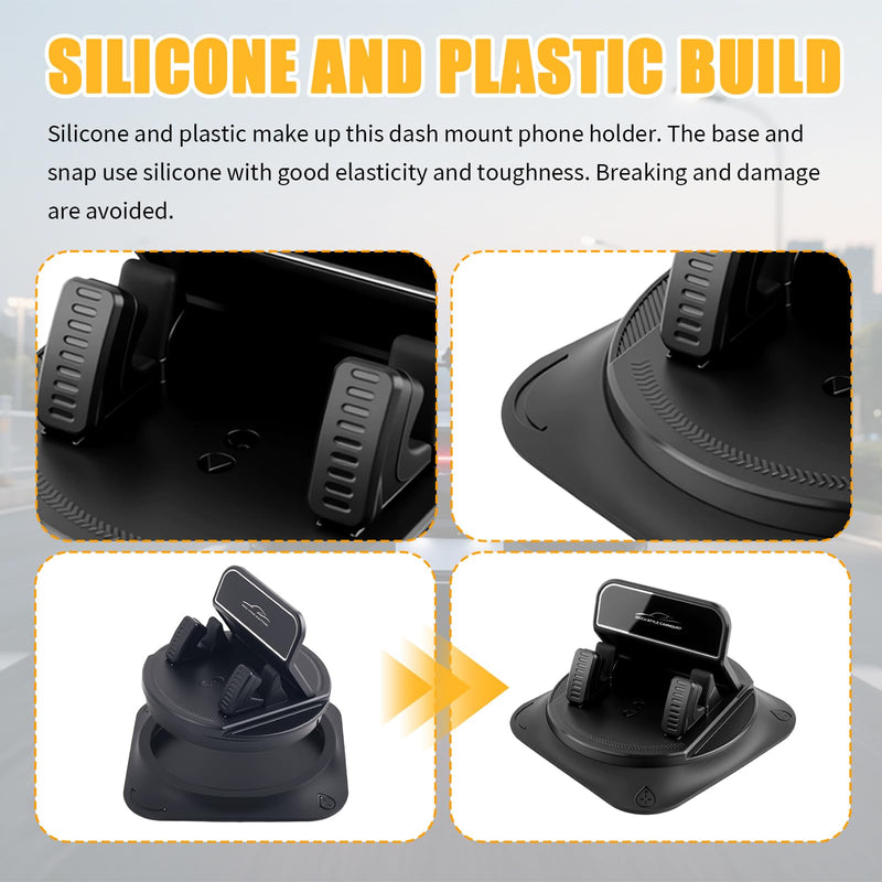 360° Rotatable Car Dashboard Phone Holder Anti-Shake | Super Strong Self-Adhesive Car Phone Holder Compatible with iPhone Samsung,Cars Phones Mount Anti-Fall for Bumpy Roads