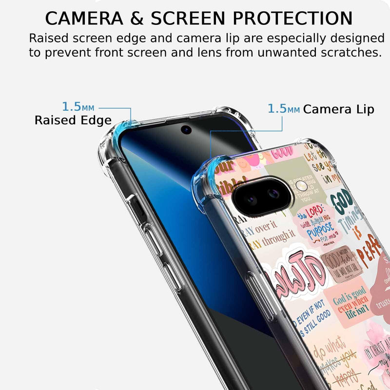 Case for Google Pixel 10a with Christian Design,Jesus Bible Verse Collage,Clear Slim Soft TPU Bumper Phone Cover,6.3”(Christian,P10a)
