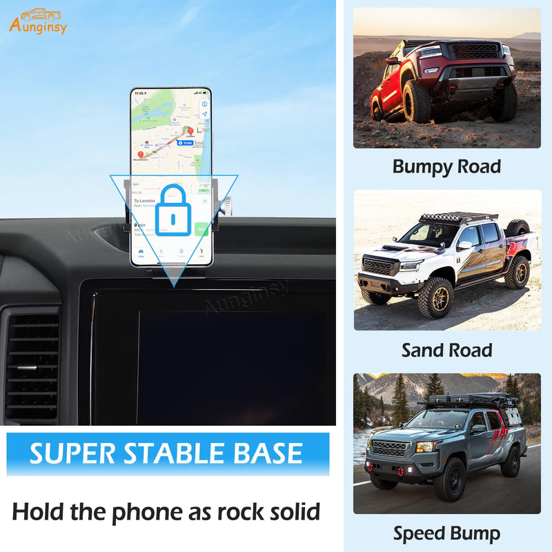 Aunginsy Car Phone Mount Compatible with Nissan Frontier 2022-2024 Center Console Phone Holder Dash Panel Mobile Phone Bracket Universal Cell Phone Navigation Stand Fit All Smart Phones Accessories Style C