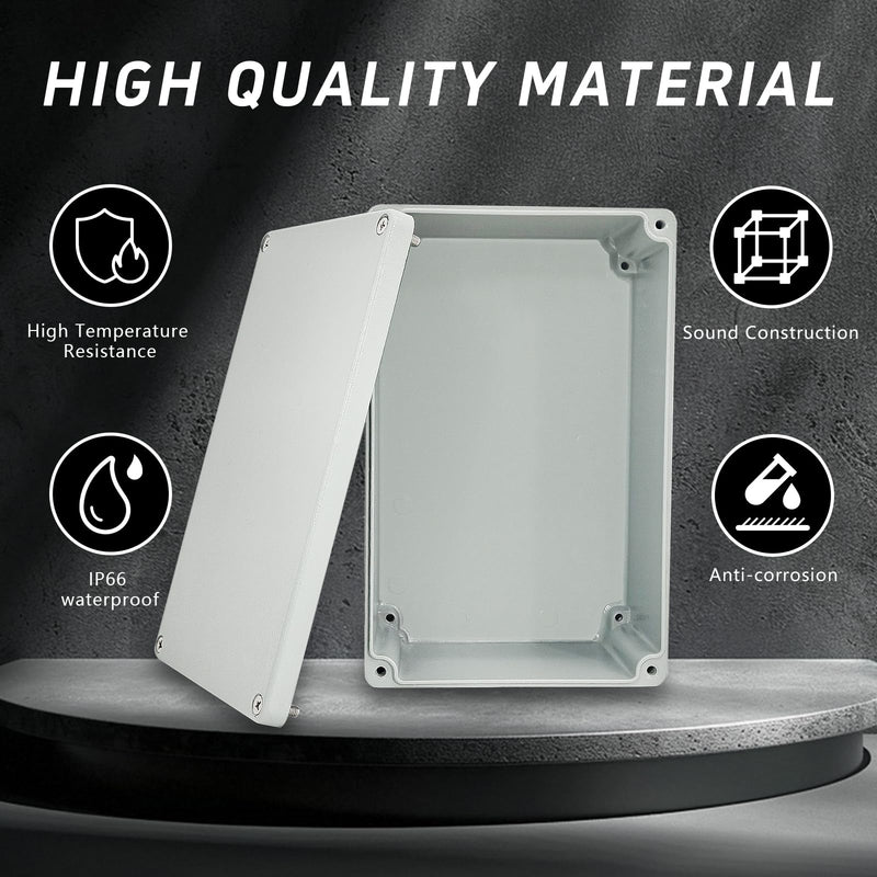 Waterproof Electrical Junction Box 7.4“x4.72”x3“D Aluminum Alloy Enclosure Project Box Dustproof Waterproof IP66 Aluminum Alloy Metal Junction Box Outdoor Electrical Universal Enclosure Box 7.4x4.72x3''