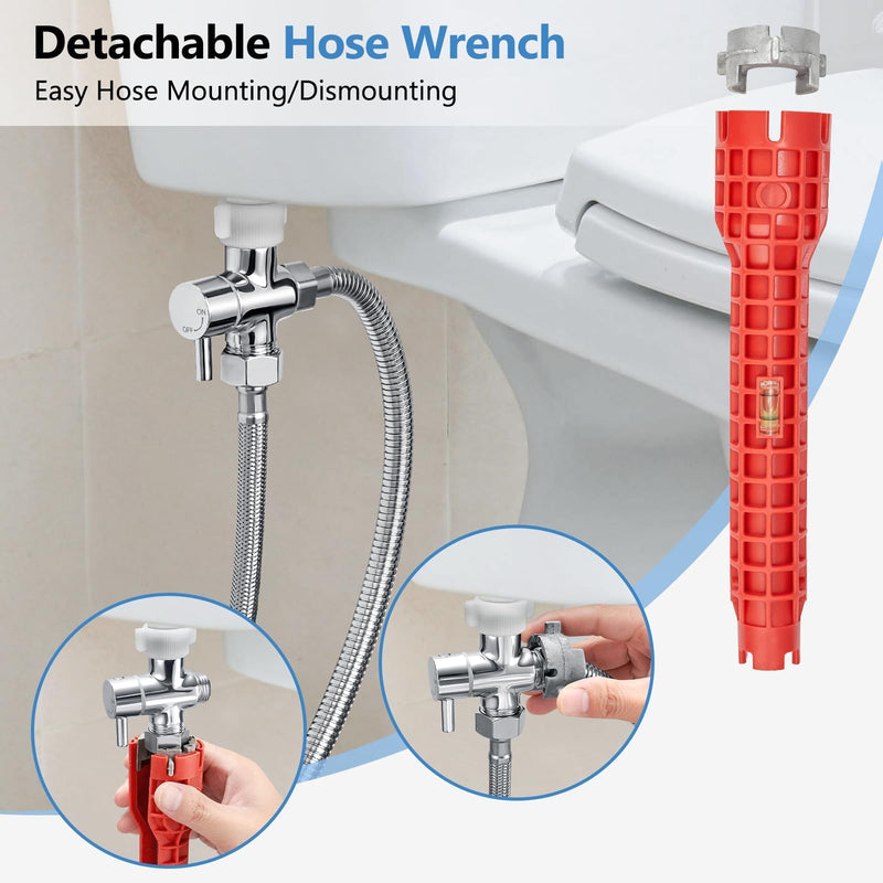 SPACEREST Handheld Bidet Sprayer for Toilet, Leak-Proof Stainless Steel Bidet Attachment for Toilet, Adjustable Spray Angle & Water Pressure, Toilet Sprayer for Personal Care, Postpartum (Silver) sliver