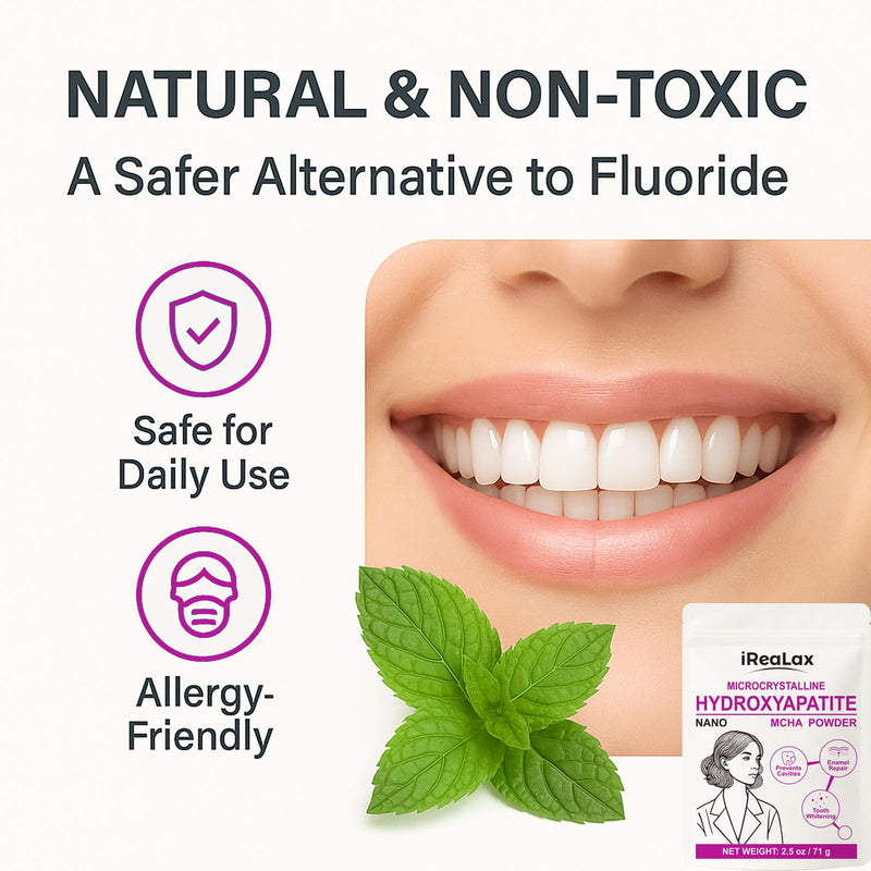 100% Pure Microcrystalline Hydroxyapatite Powder 2.5oz (71g) | Non-Nano Micro crystalline hydroxyapatite Powder for Teeth | DIY Formulations | unflavored Mcha Crystals
