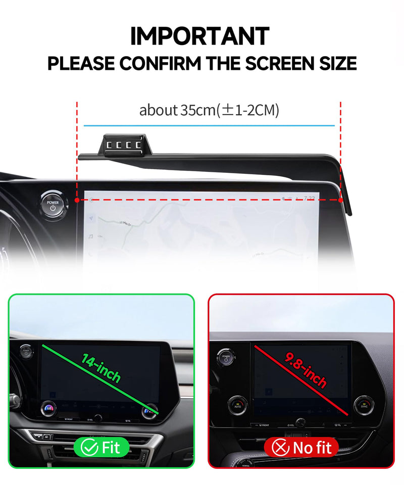 Qi2.2 25W Wireless Charger Car Phone Mount for Lexus RX / Hybrid 2023-2026 | 14" Screen, Magsafe Accessories Fast Charging Magnetic Cell Phone Holder Clip Compatible with iPhone Android,Navigation Stand
