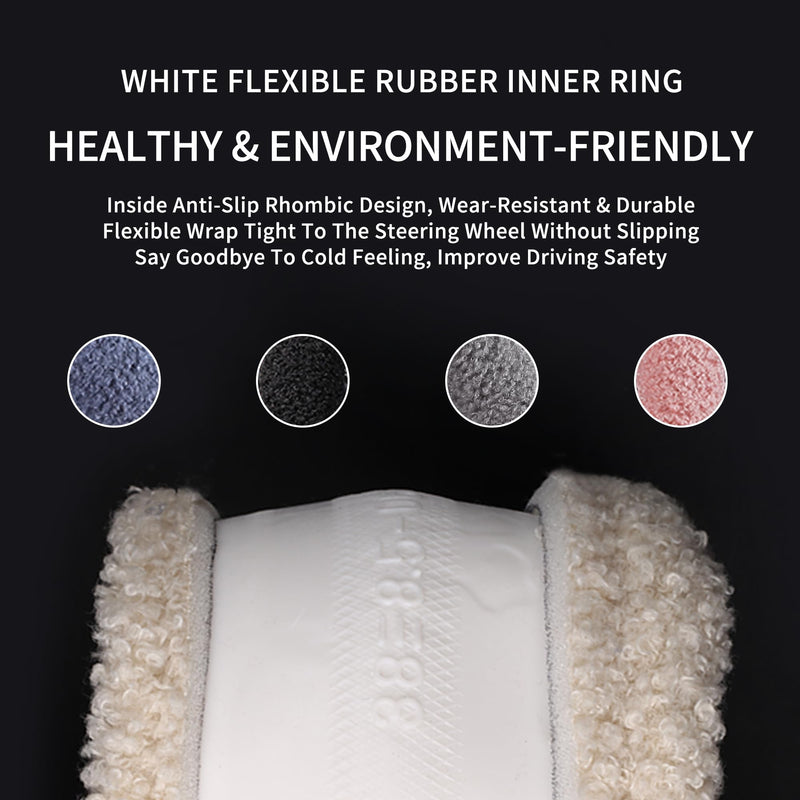 Furry Winter Car Steering Wheel Cover for Women, Soft Fleece Plush Warm Universal Auto Accessories for Jeep, Truck, Van, F150, Fuzzy, Anti Slip, Blue, Large Size, 15.2-16in Riviera Large (15.2-16 inches / 38.6-40.5 cm)