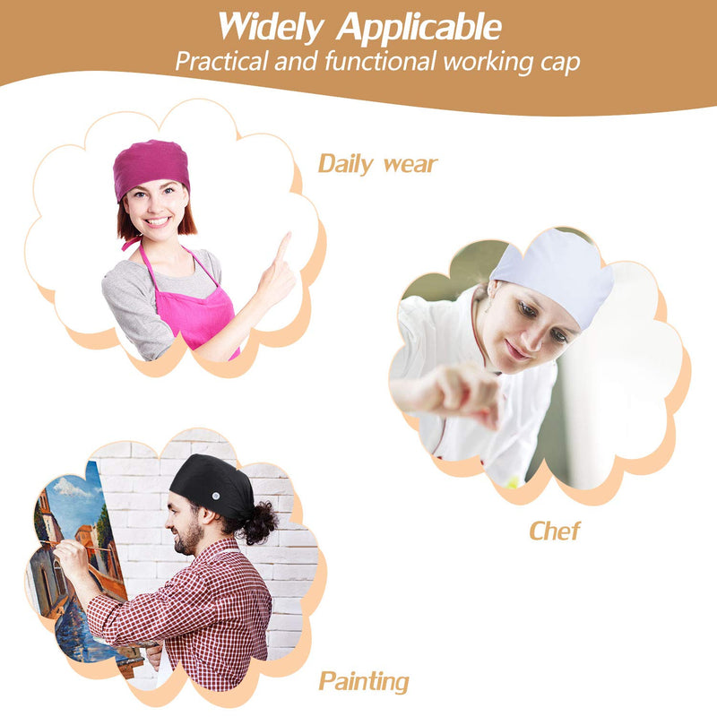 Syhood 12 Pieces Working Caps Gourd-Shaped Tie Back Hats with Button Adjustable Unisex Hats with Sweatband, 12 Colors