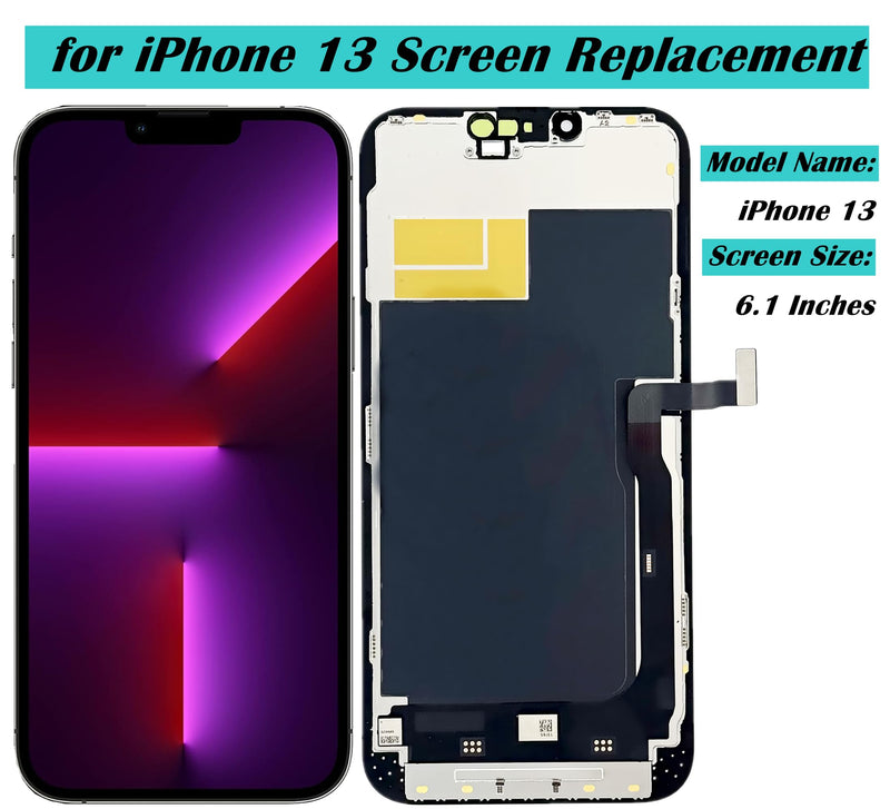 Incell for iPhone 13 LCD Screen Replacement Display Touch Screen | for iPhone 13 A2482 A2631 A2633 A2634 A2635 LCD Display Touch Screen Assembly Repair Parts