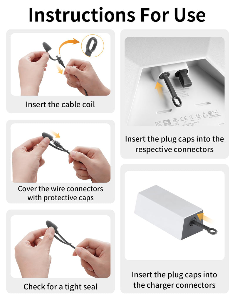 Starlink Mini Cable Management & Silicone Cable Caps Set | Waterproof and Dropproof Starlink Mini Accessories for RVs, Homes, Offices, Outdoor, Easy Storage and Organization