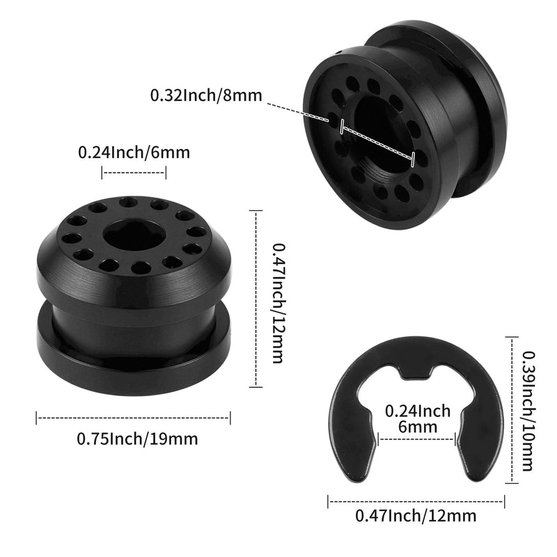 4-Pack Transfer Case Shifter Linkage Control Lever Bushing Grommet with E-Clips for Dodge Ram 1500 2500 3500 4x4 2002-2010 - Shifter Linkage Bushing Replacement for OEM 68078974AA and 68078975AA 4
