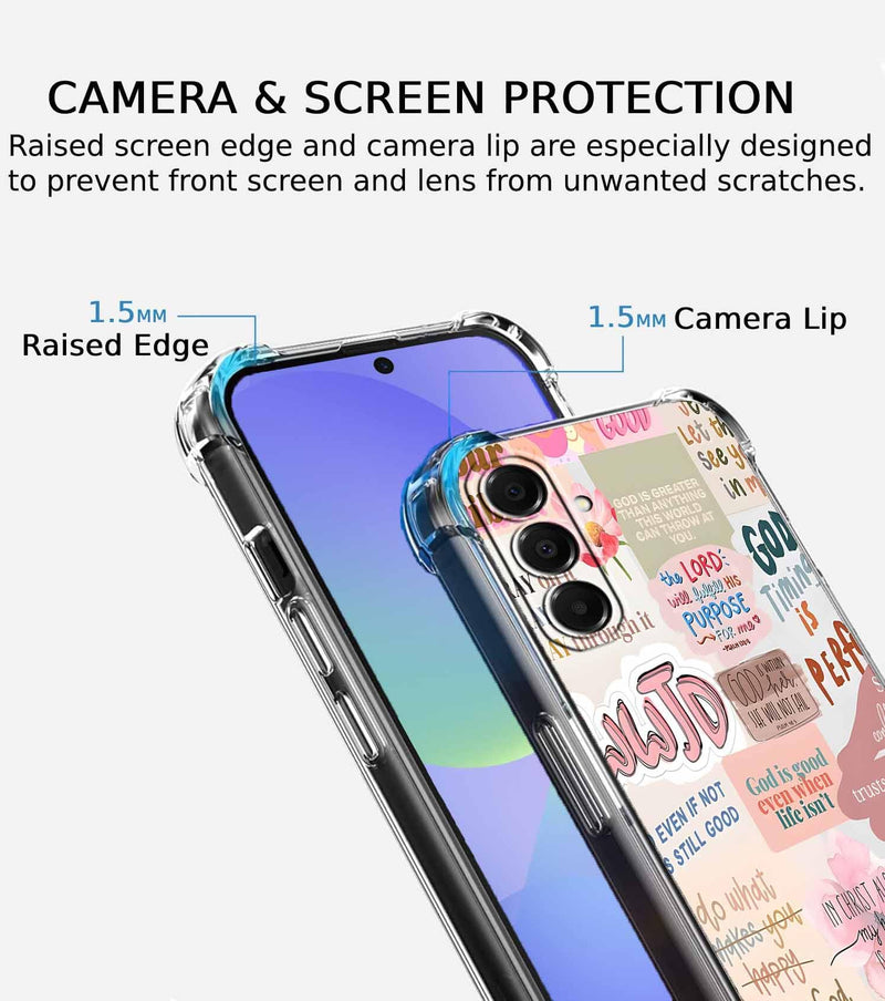 Case for Samsung Galaxy A36 with Christian Design,Jesus Bible Verse Collage,Clear Slim Soft TPU Bumper Phone Cover,6.7”(Christian,A36)