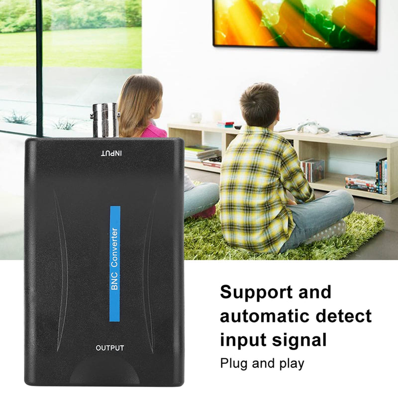BNC to HDTV Converter with Audio Port, Lossless 1080P / 720P Output, PAL/NTSC Auto Detection, 3D Compensation Technology for Analog Camera