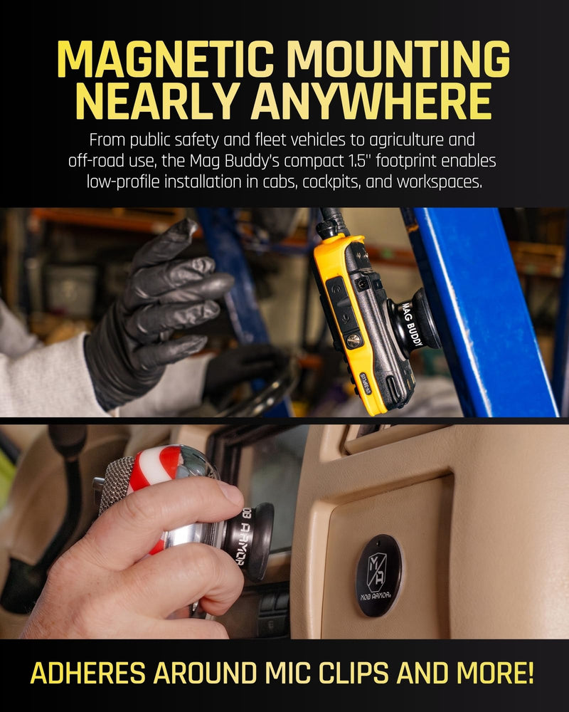 Mob Armor Mag Buddy, Universal Radio & Device Magnetic Mount | High-Strength Magnetic Hold, Rugged All-Day Durability, Universal Device Compatibility, One-Hand Access, Flexible Placement