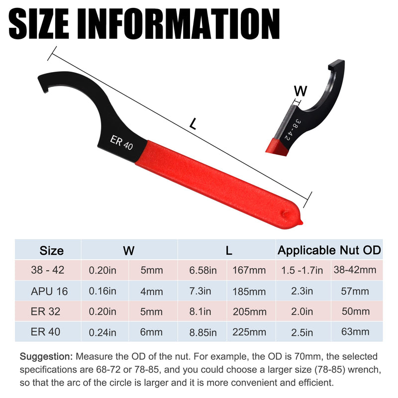 4pcs Coilover Spanner Wrench Set Adjustable Shock Wrench Heavy Duty Steel C Spanner for Most Coil Overs Shocks Adjustment and Suspension System 4 PCS Red